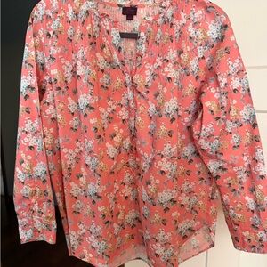 J. Crew Liberty print Coral flowered Blouse